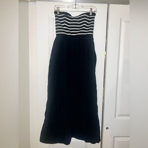 Women’s Strapless Black and White Dress